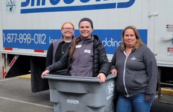 Timberland employees volunteering at a Shred Day event in Elma, WA.